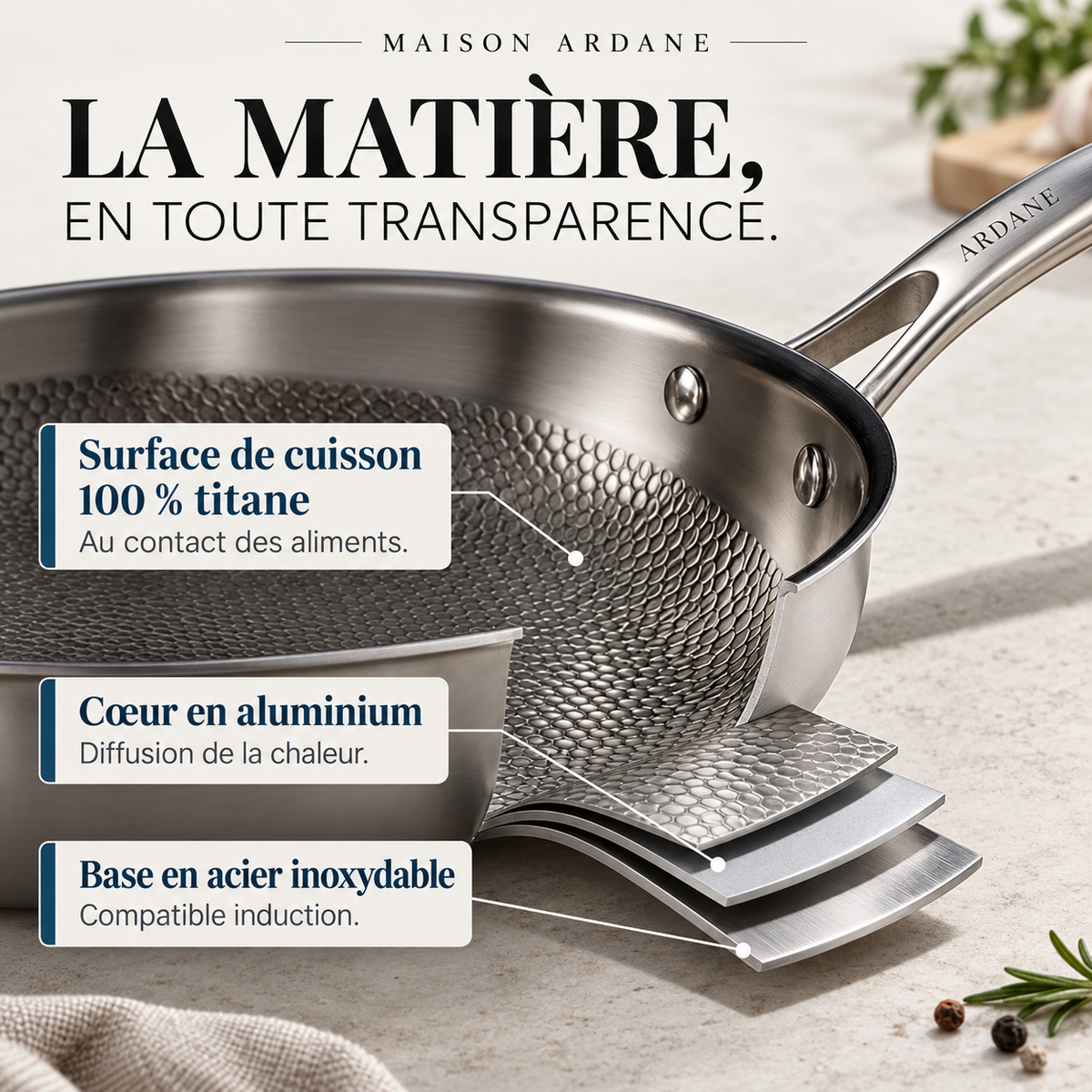 Poêle en titane Ardane